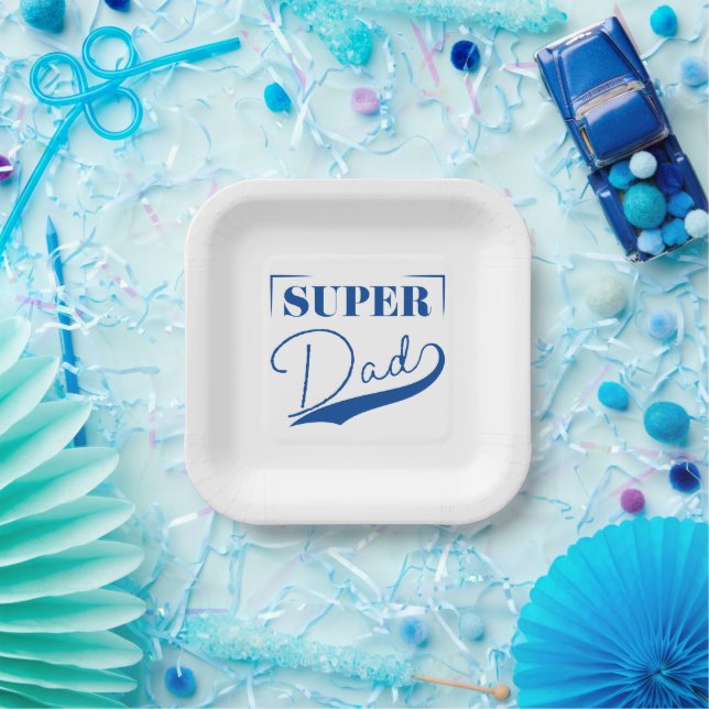 Plato De Papel Super Papá (Fiesta)