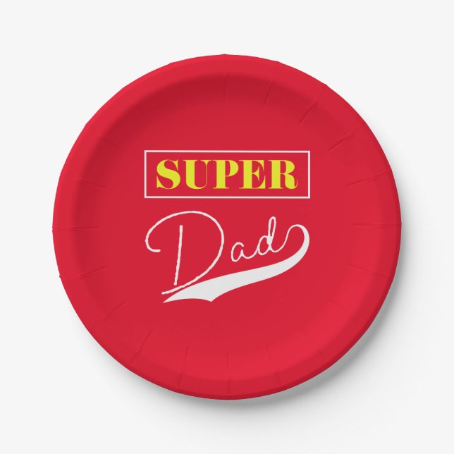 Plato De Papel Super Papá (Anverso)