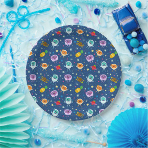 Plato De Papel Super Simple Bumble Nums Espacio Cumpleaños
