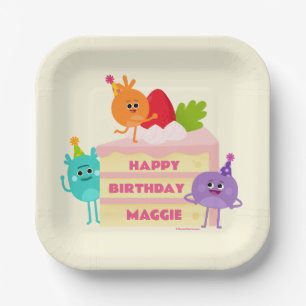 Plato De Papel Super Simple   Pastel de cumpleaños nums Space