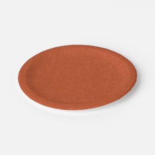 Plato De Papel Superficie texturizada naranja con patrón de remol