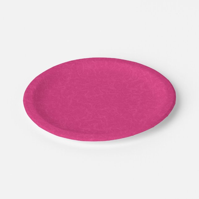 Plato De Papel Superficie texturizada rosa con patrón sutil de re (Angular)