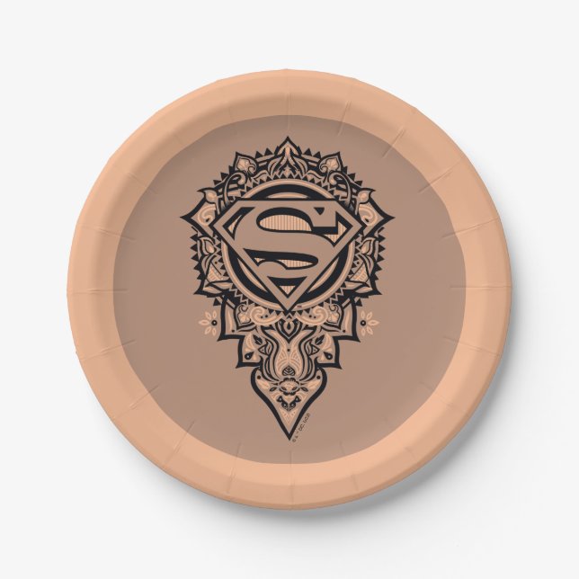 Plato De Papel Supergirl Mandala Graphic (Anverso)