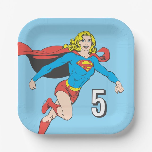 Plato De Papel Supergirl Pose 1 (Anverso)