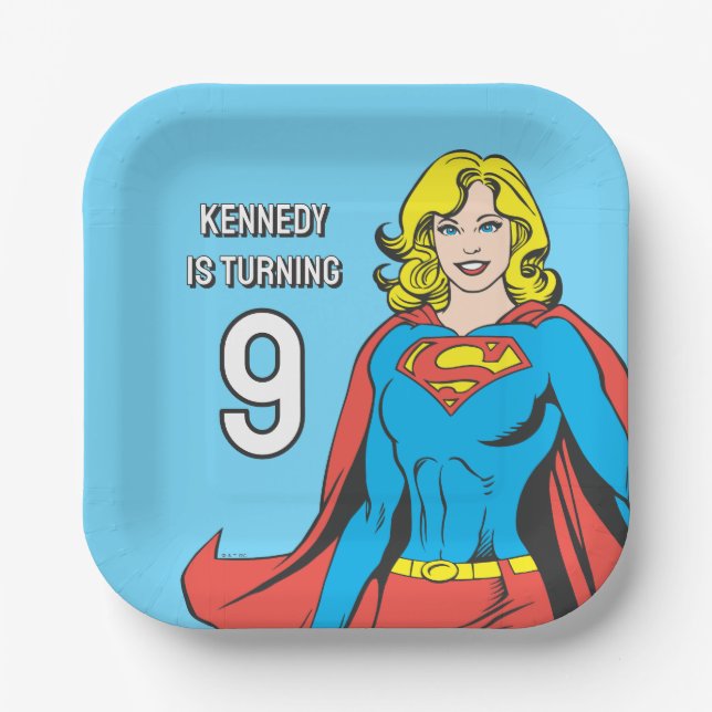 Plato De Papel Supergirl Poses (Anverso)