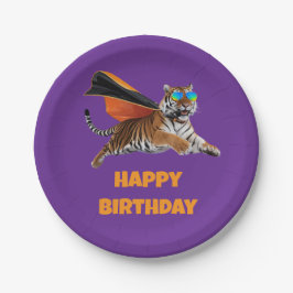 Plato De Papel Superhéroe de tigre