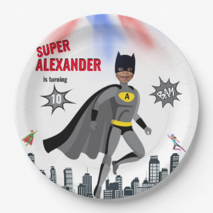 Plato De Papel Superheroína asombroso niño único fabuloso