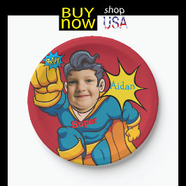 Plato De Papel Superheroína 🦸 presupuesto de cumpleaños fantásti