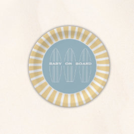 Plato De Papel Surf Board Baby Shower - Custom Gender Neutral