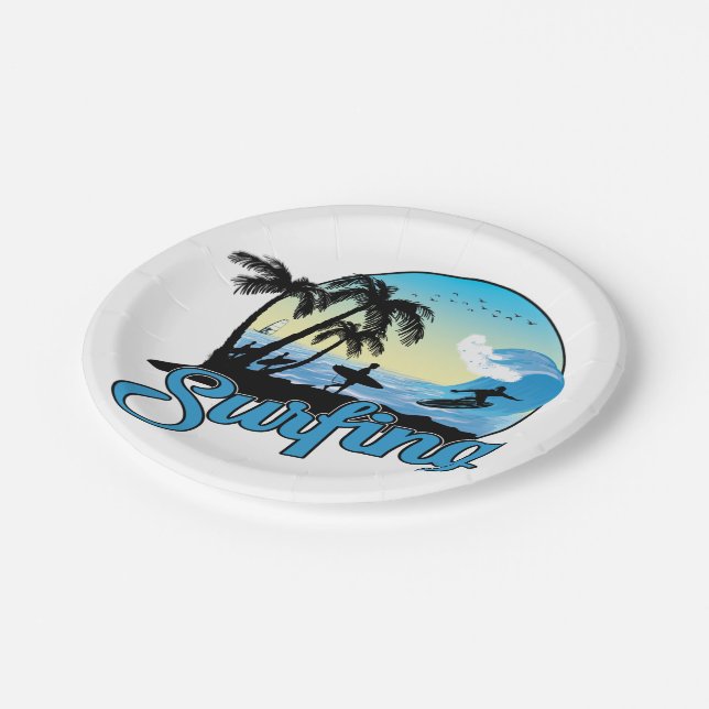 Plato De Papel Surfing Sea Beach (Angular)