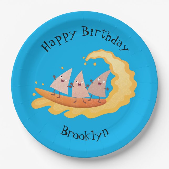 Plato De Papel Surfista de maíz de nachos (Anverso)