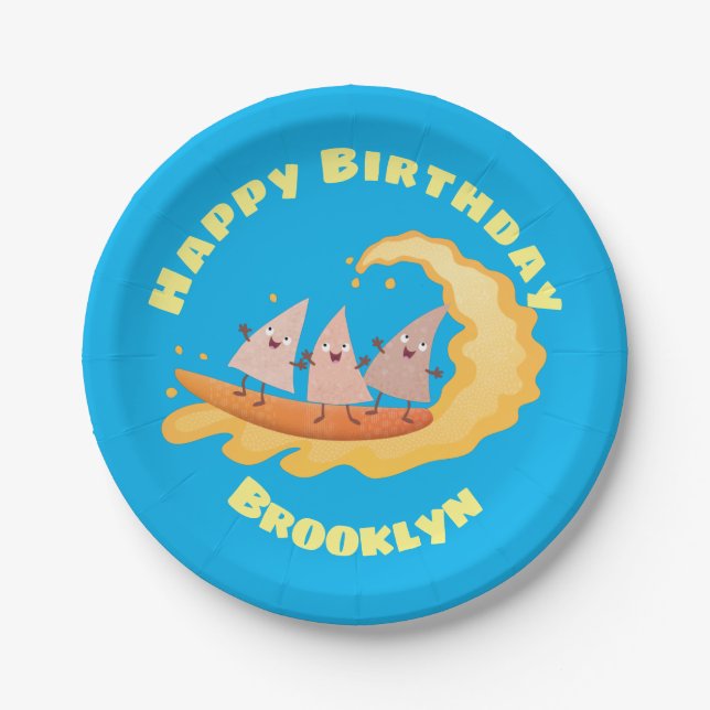 Plato De Papel Surfista de maíz de nachos (Anverso)