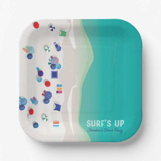 Plato De Papel Surf's Up (Anverso)