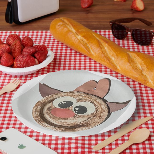 Plato De Papel Surianna Collection (Happy Deer) (Picnic)