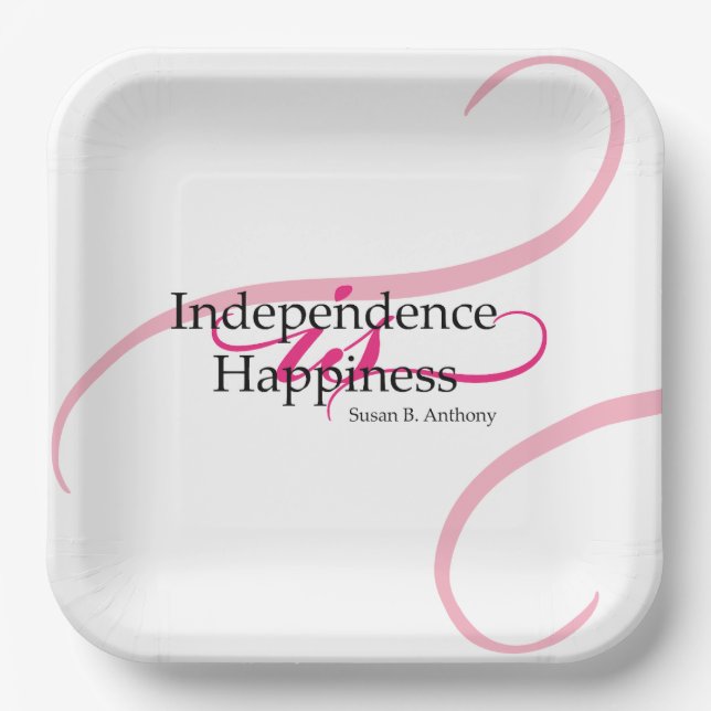 Plato De Papel Susan B Anthony Quote (Anverso)