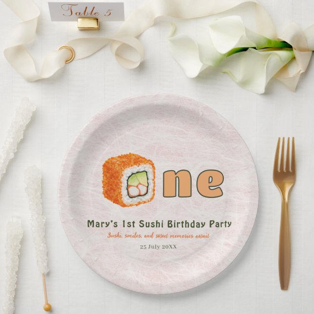 Plato De Papel Sushi- 1st Birthday (Boda)
