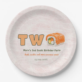 Plato De Papel  Sushi- 2nd Birthday