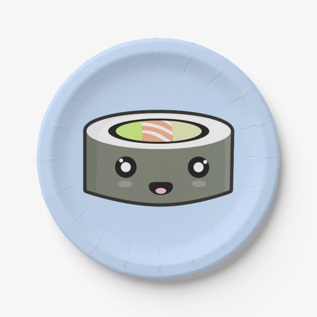 Plato De Papel Sushi de Kawaii (Anverso)