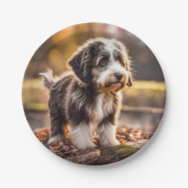 Plato De Papel Süßer Aussiedoodle Welpe