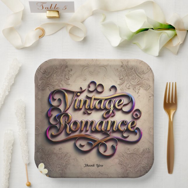 Plato De Papel "Susurros de amor" (Boda)