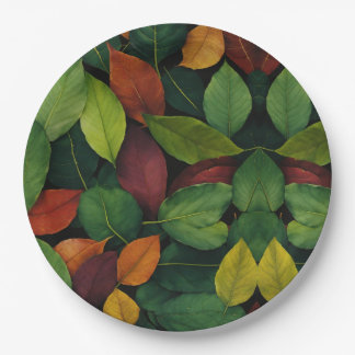 Plato De Papel Susurros de hojas de papel de otoño