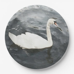 Plato De Papel Swan impresionista