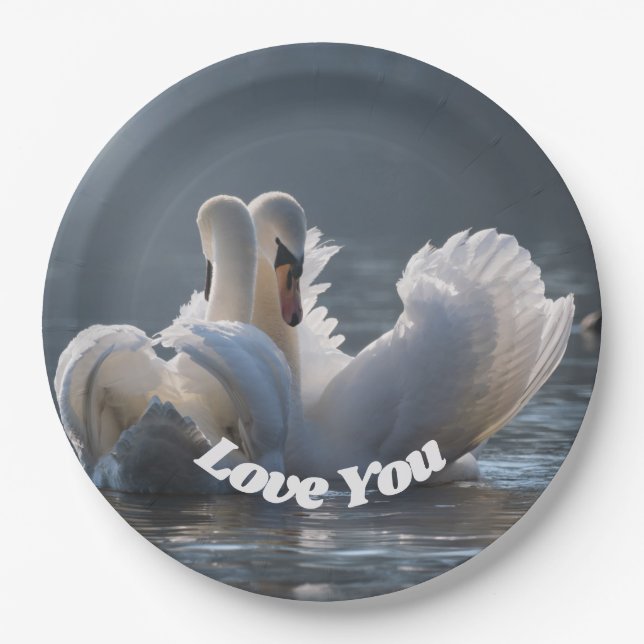 Plato De Papel Swan-Love- (Anverso)