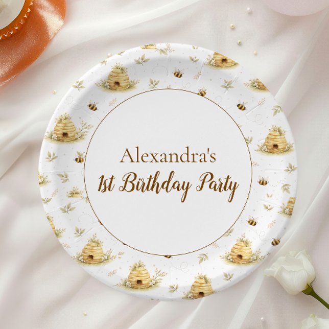 Plato De Papel Sweet As Can Bee Wild One Birthday (Subido por el creador)
