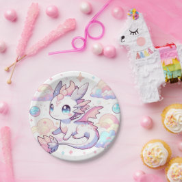 Plato De Papel Sweet Dragon Baby Shower