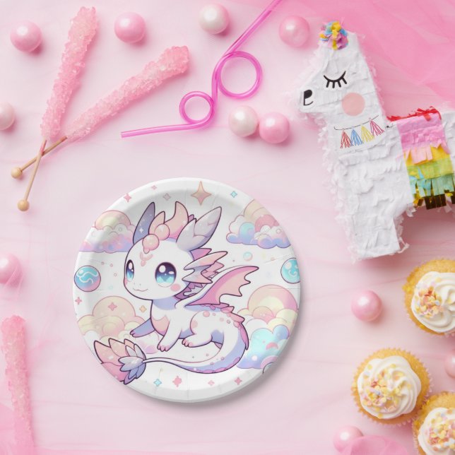 Plato De Papel Sweet Dragon Baby Shower (Fiesta)