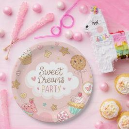 Plato De Papel Sweet Dreams Party – Cute Pastel Dessert Celebrati