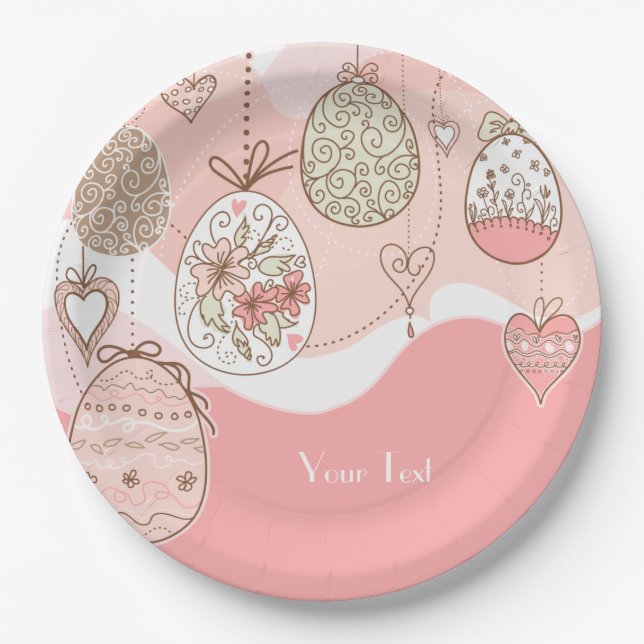 Plato De Papel Sweet Elegance Easter Eggs (Anverso)