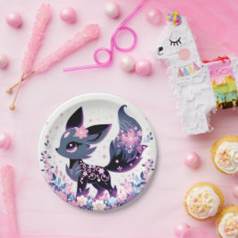 Plato De Papel Sweet Enchanted Fox Baby Shower