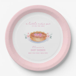 Plato De Papel Sweet Floral Cutie Pie Raspberry Baby Shower