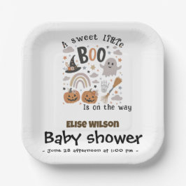 Plato De Papel Sweet Little Halloween boo is on the way