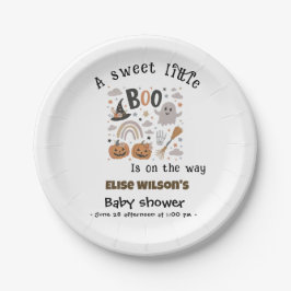 Plato De Papel Sweet Little Halloween boo is on the way