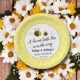 Plato De Papel Sweet Little Honey Bee Baby Shower