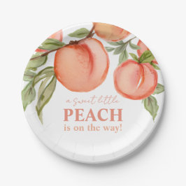 Plato De Papel Sweet Little Peach Baby Shower 