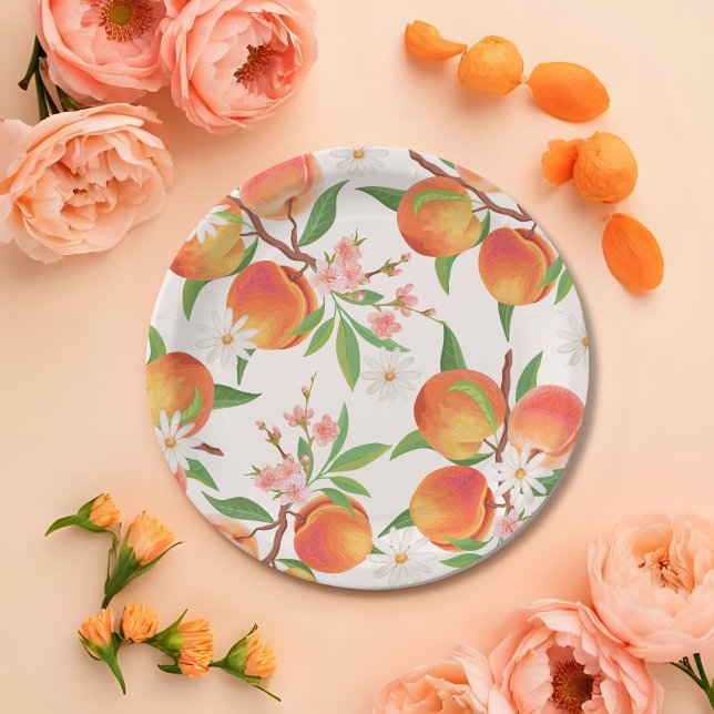 Plato De Papel Sweet  Little Peach On The Way Baby Shower (Subido por el creador)