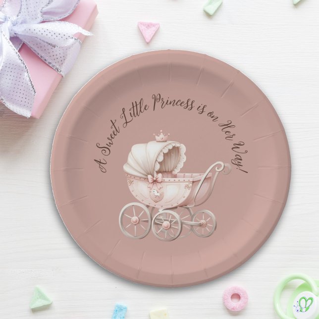 Plato De Papel Sweet Little Princess Baby Shower (Sweet Little Princess Baby Shower plates)