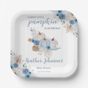 Plato De Papel Sweet Little Pumpkin Autumn Baby Shower