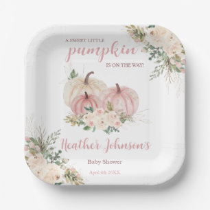 Plato De Papel Sweet Little Pumpkin Autumn Baby Shower