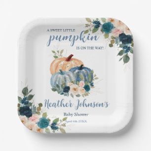 Plato De Papel Sweet Little Pumpkin Autumn Baby Shower
