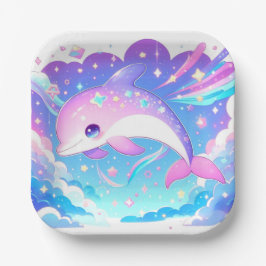 Plato De Papel Sweet Majestic Dolphin Baby Shower