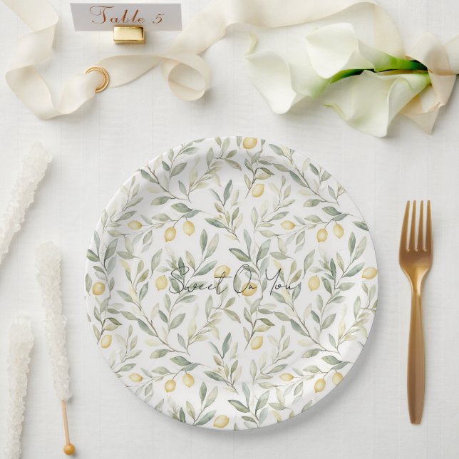 Plato De Papel Sweet On You Lemons Wedding (Boda)