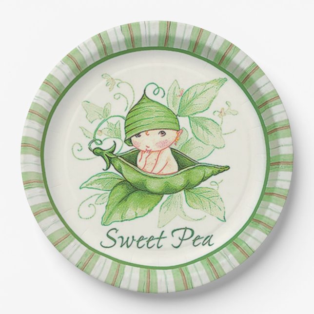 Plato De Papel Sweet Pea  (Anverso)