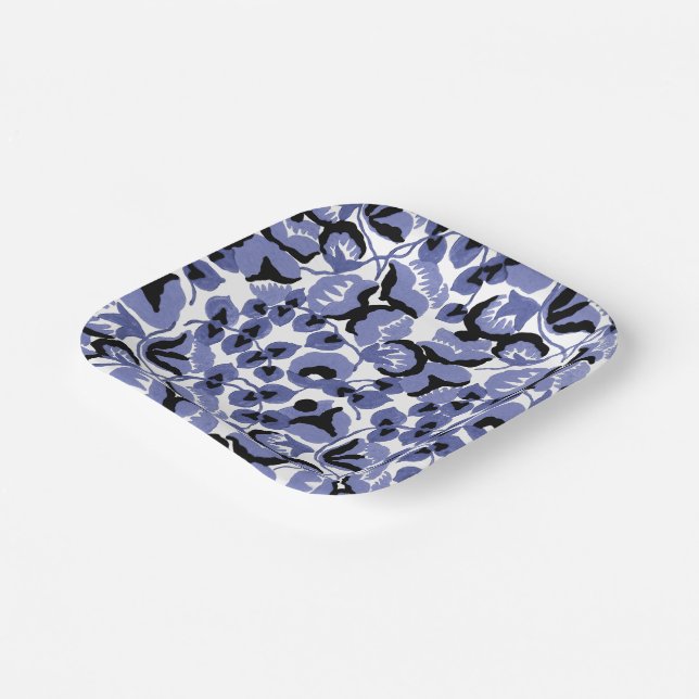 Plato De Papel Sweet Pea (Periwinkle) Fine Art (Angular)