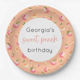 Plato De Papel Sweet Peach 1º cumpleaños