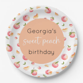 Plato De Papel Sweet Peach 1º cumpleaños