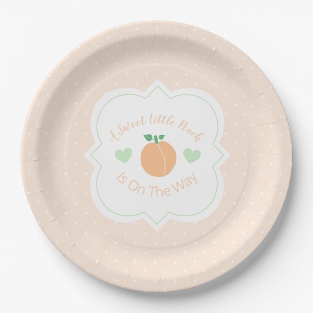 Plato De Papel Sweet Peach Elegant Baby Shower (Anverso)